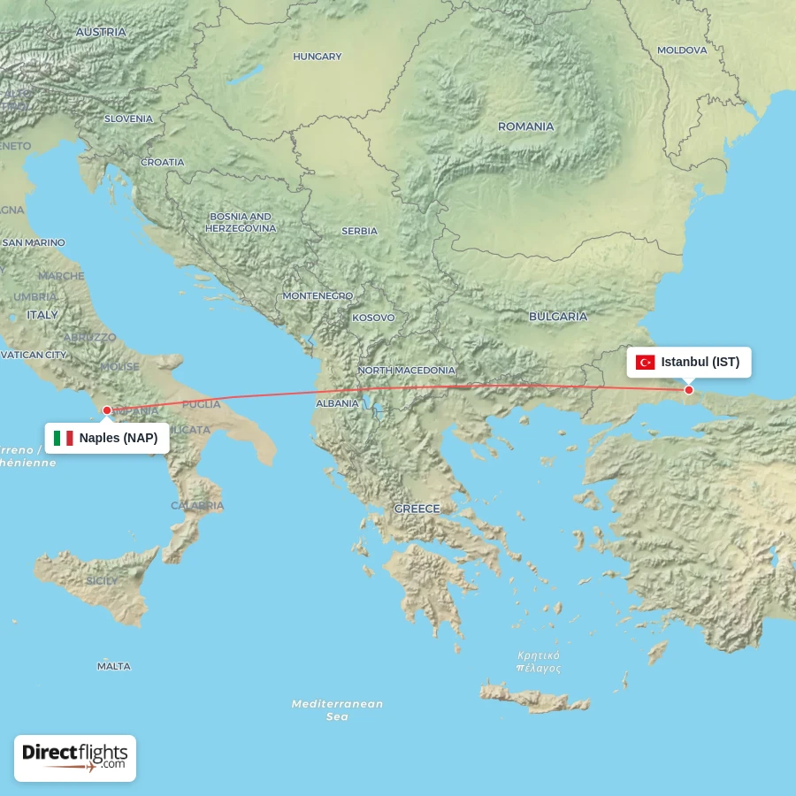 IST - NAP route map