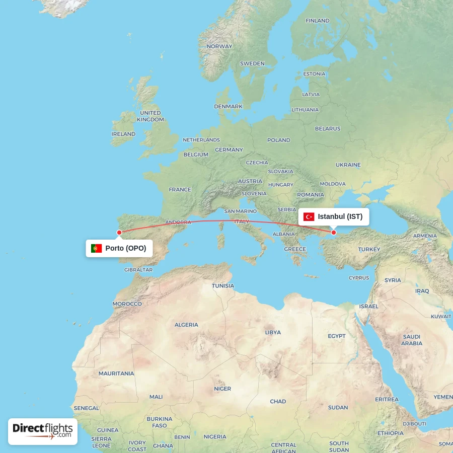 IST - OPO route map
