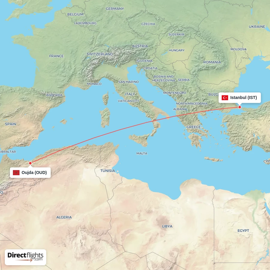 IST - OUD route map