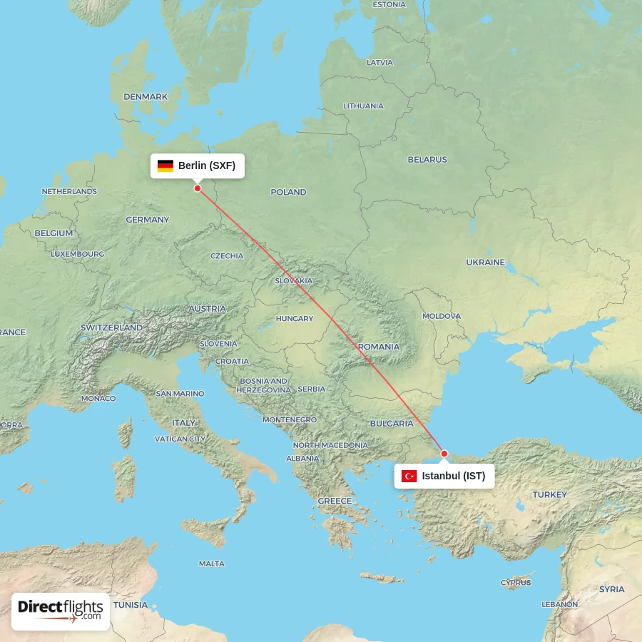 IST - SXF route map