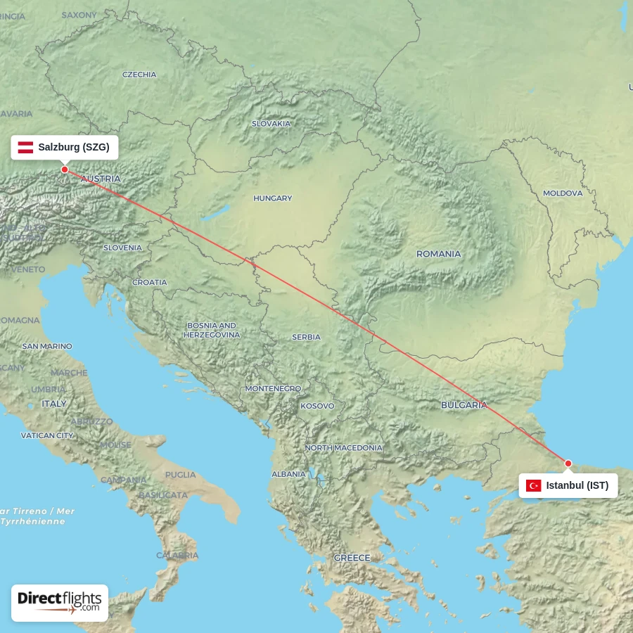IST - SZG route map