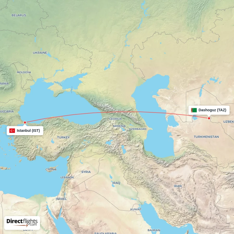 IST - TAZ route map