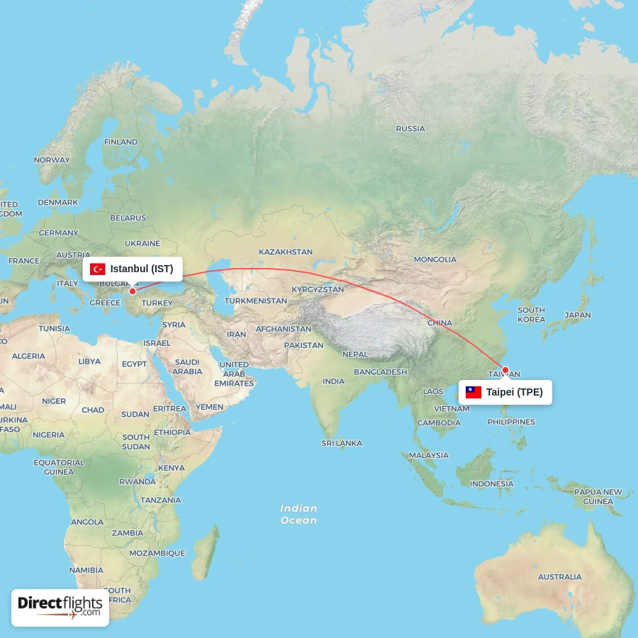 IST - TPE route map