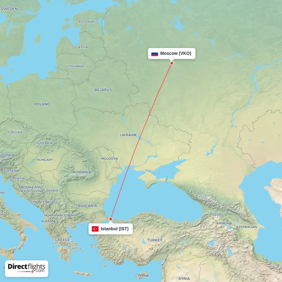 IST - VKO route map