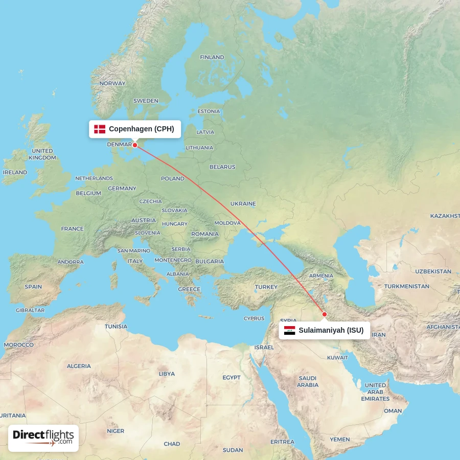 ISU - CPH route map