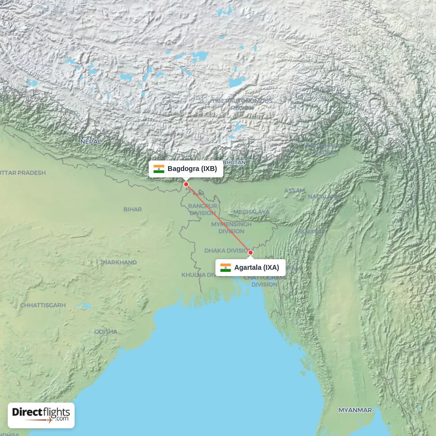 IXA - IXB route map