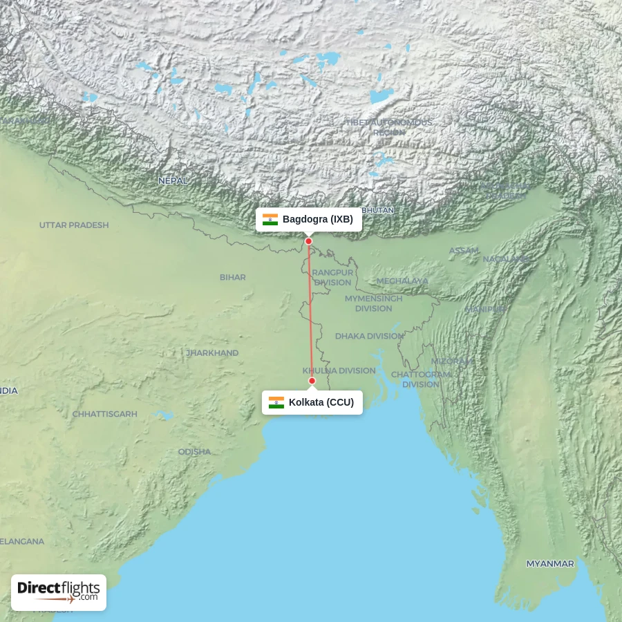 IXB - CCU route map