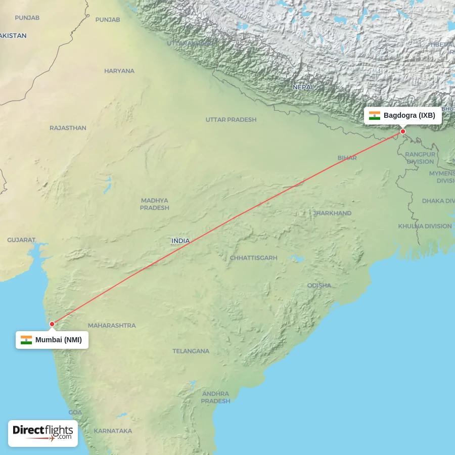 IXB - NMI route map