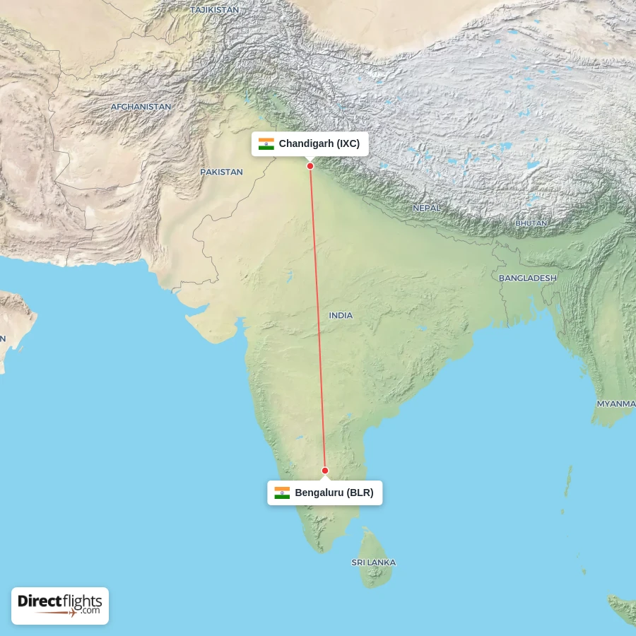 IXC - BLR route map