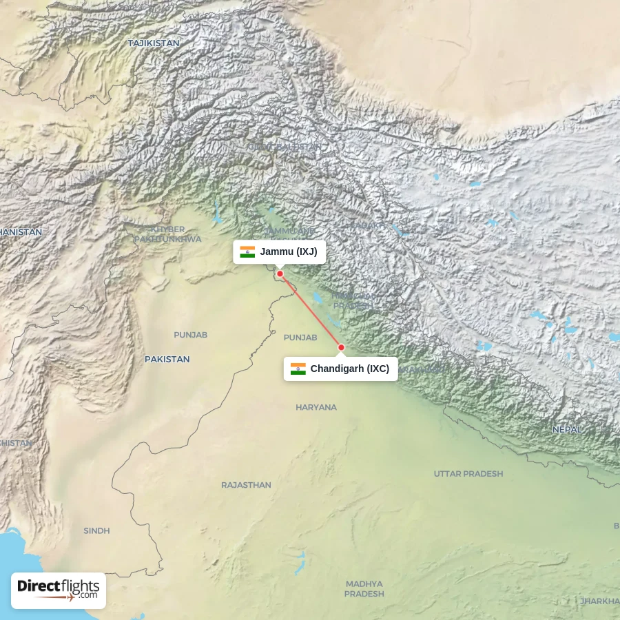 IXC - IXJ route map