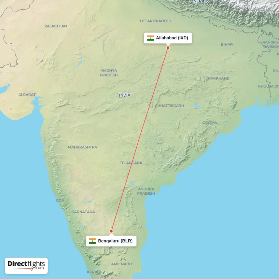 IXD - BLR route map