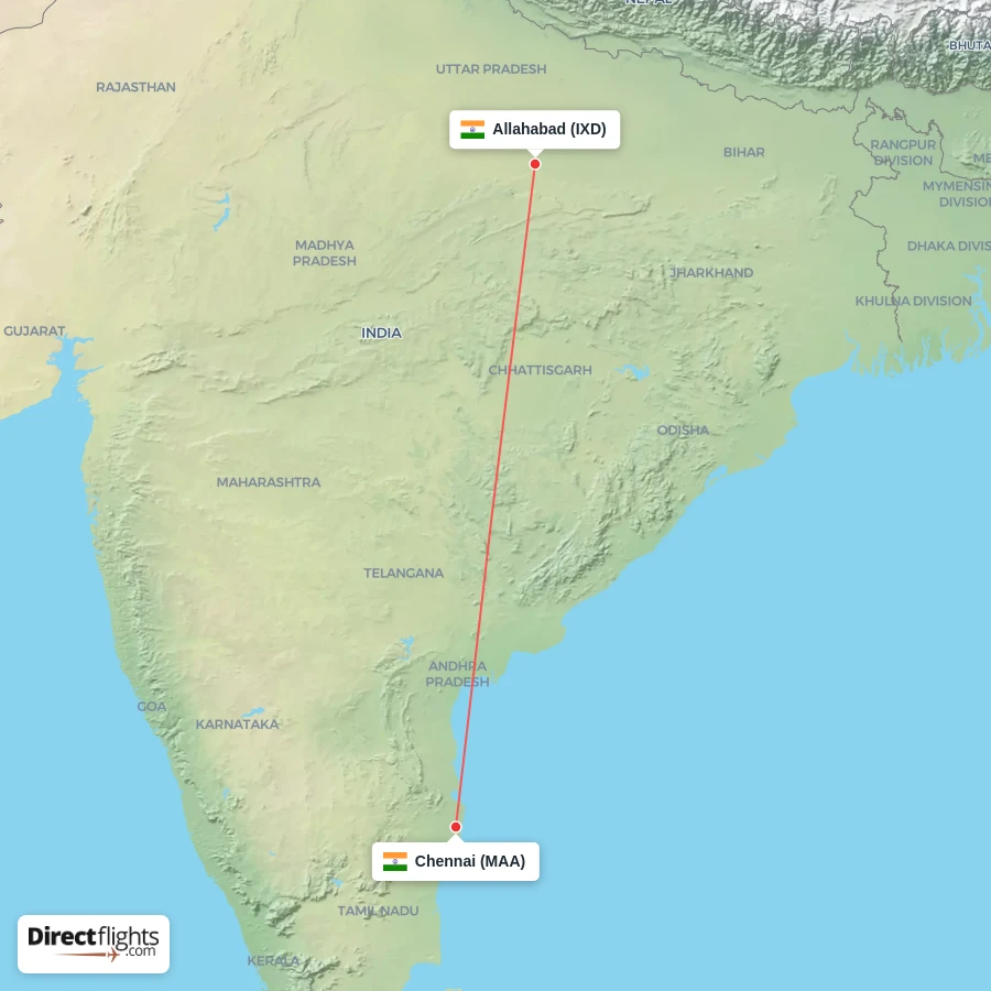 IXD - MAA route map