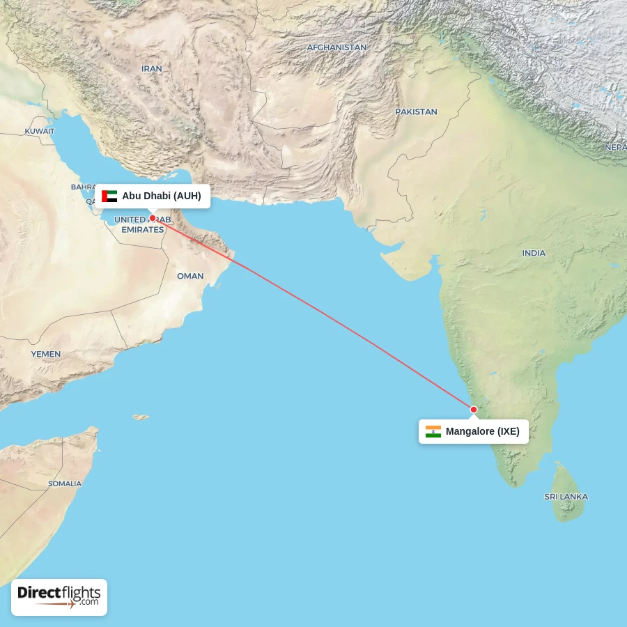 IXE - AUH route map