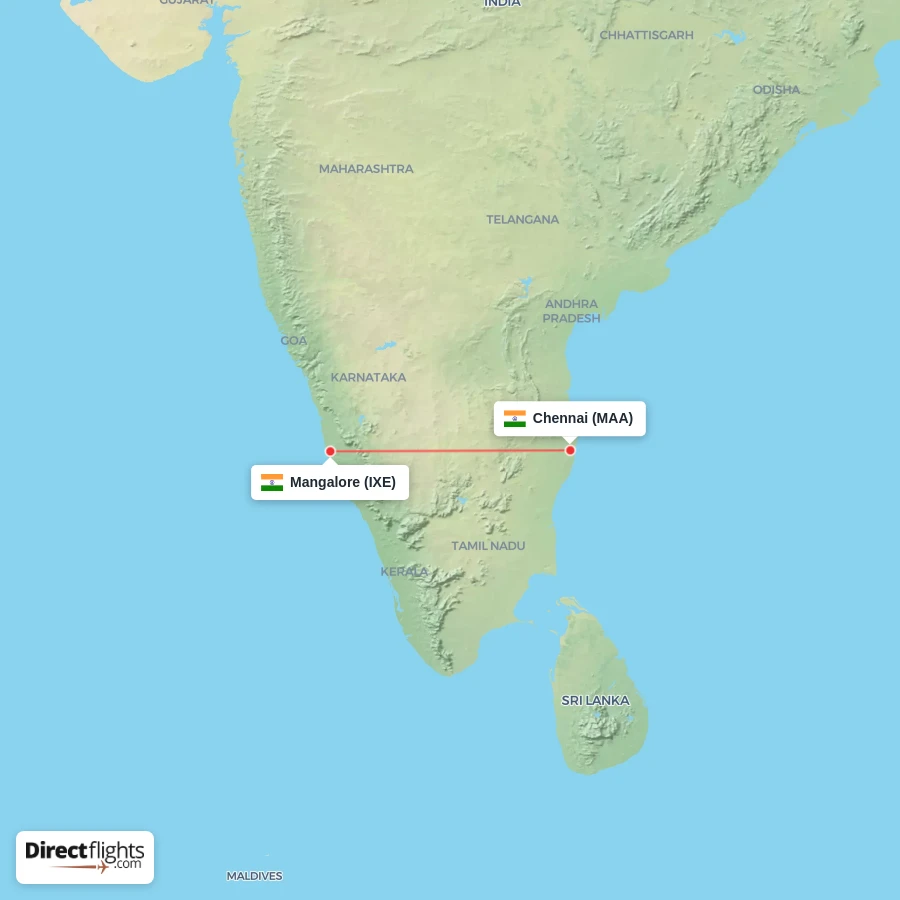 IXE - MAA route map