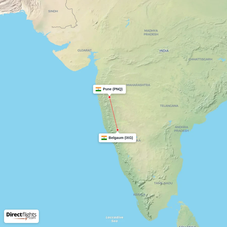 IXG - PNQ route map