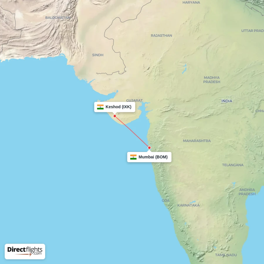 IXK - BOM route map
