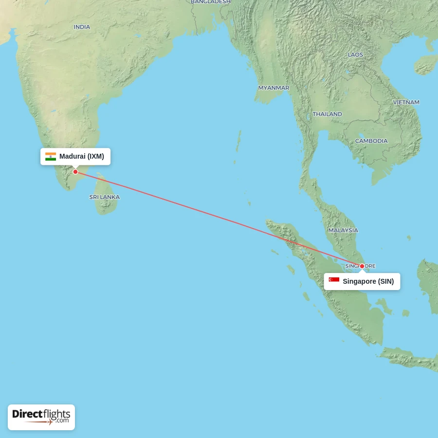 IXM - SIN route map