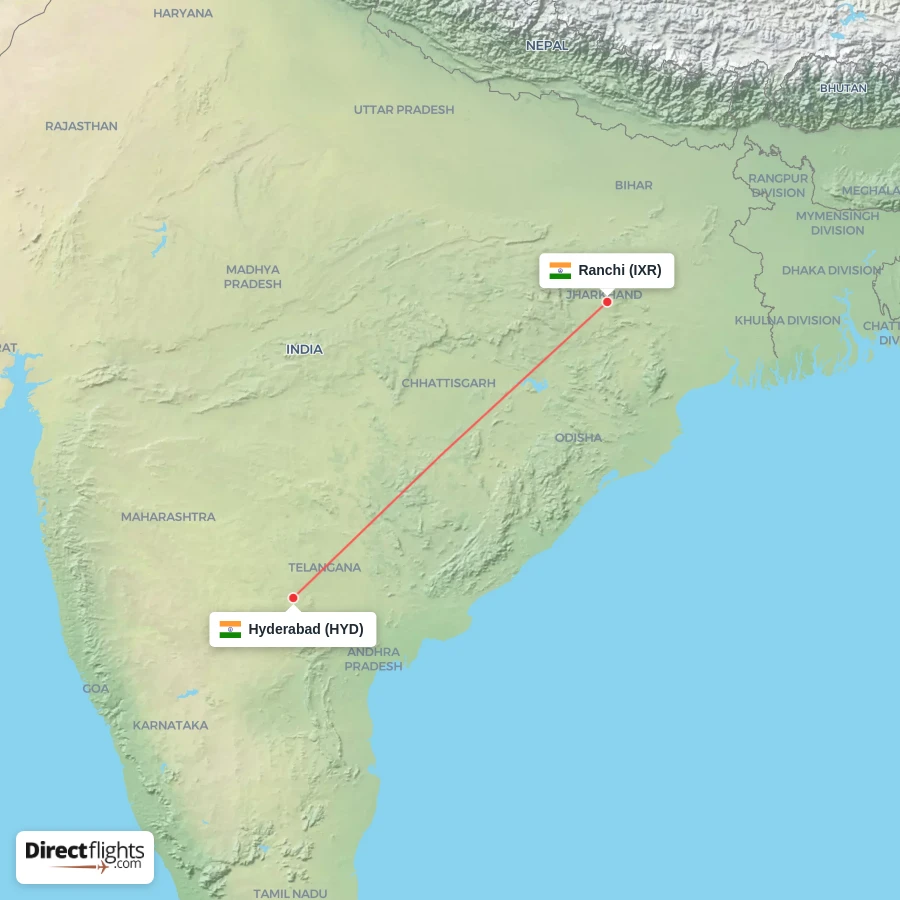 IXR - HYD route map