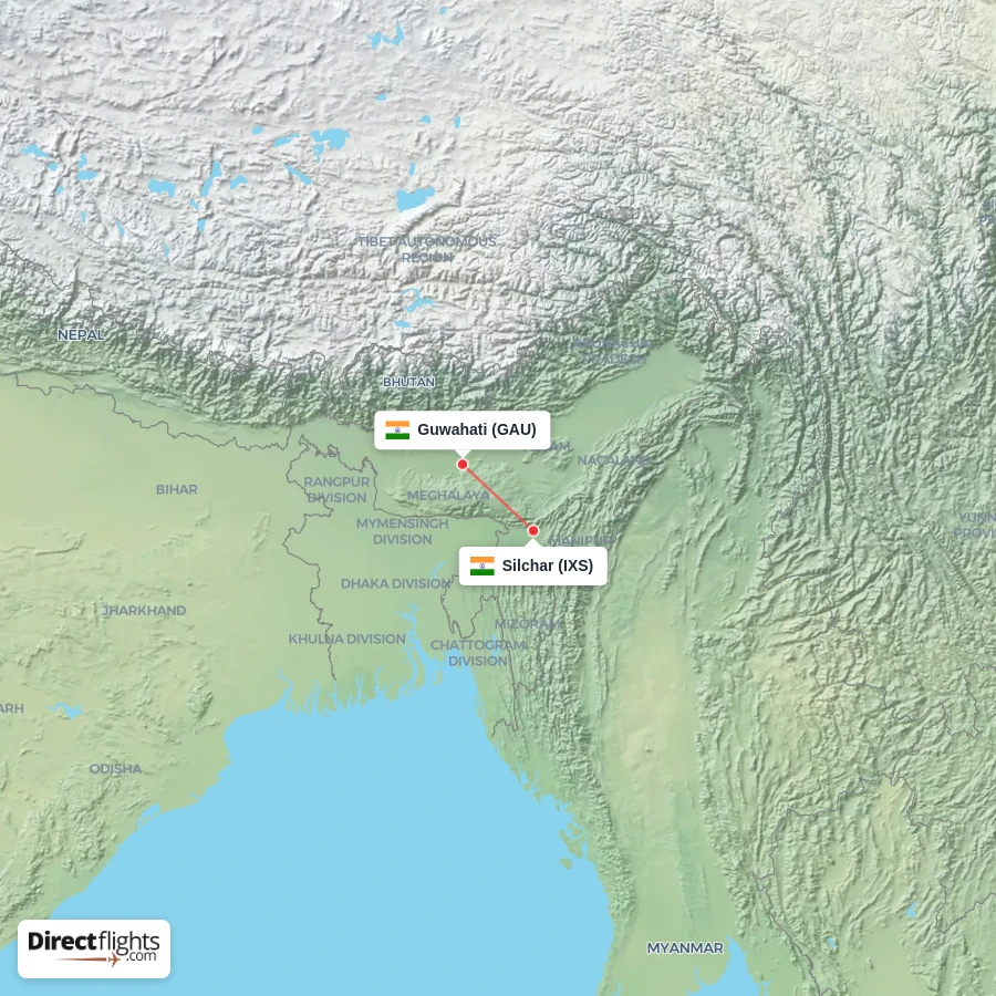 IXS - GAU route map