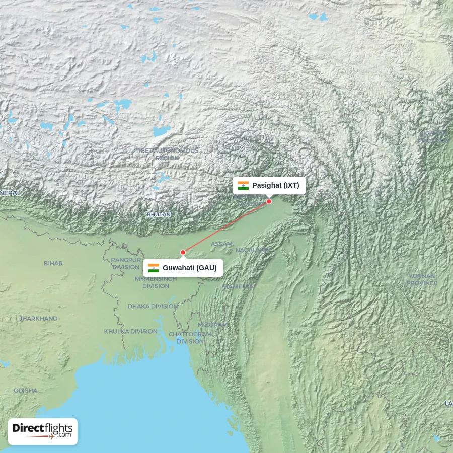 IXT - GAU route map