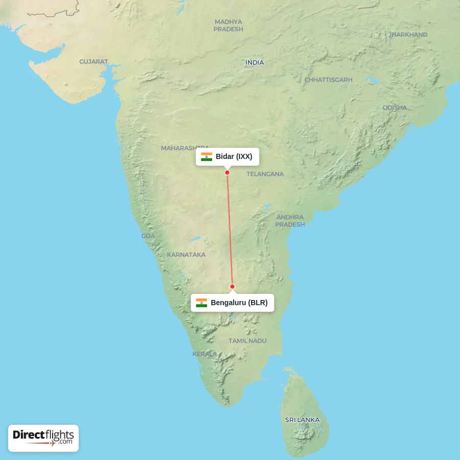 IXX - BLR route map