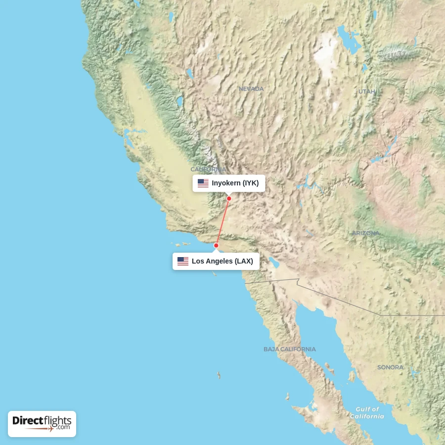 IYK - LAX route map