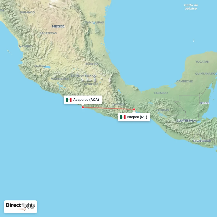 IZT - ACA route map