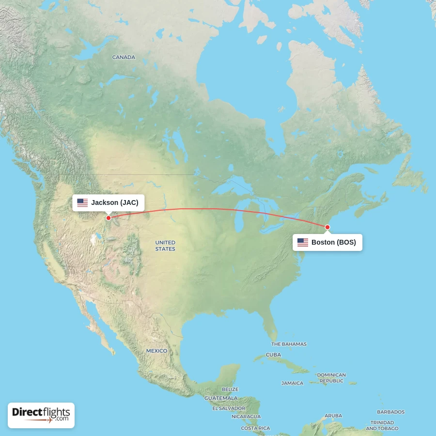 JAC - BOS route map