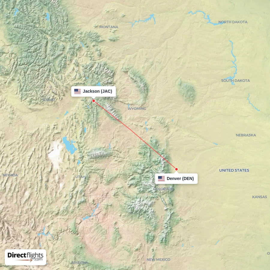 JAC - DEN route map