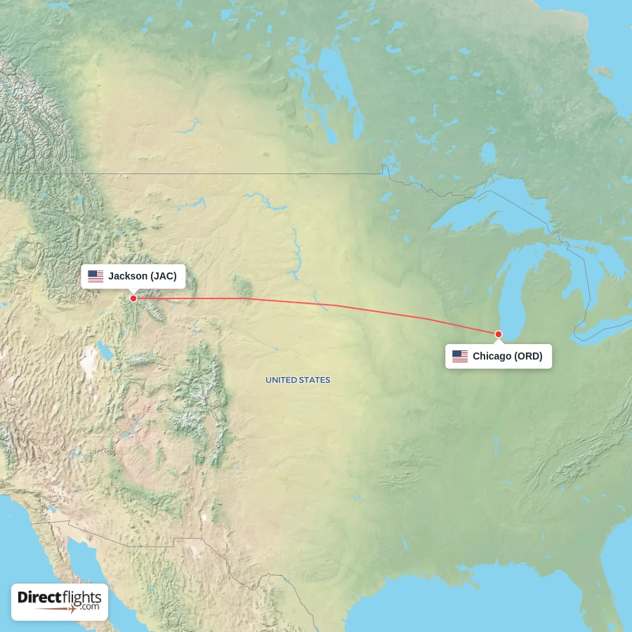 JAC - ORD route map