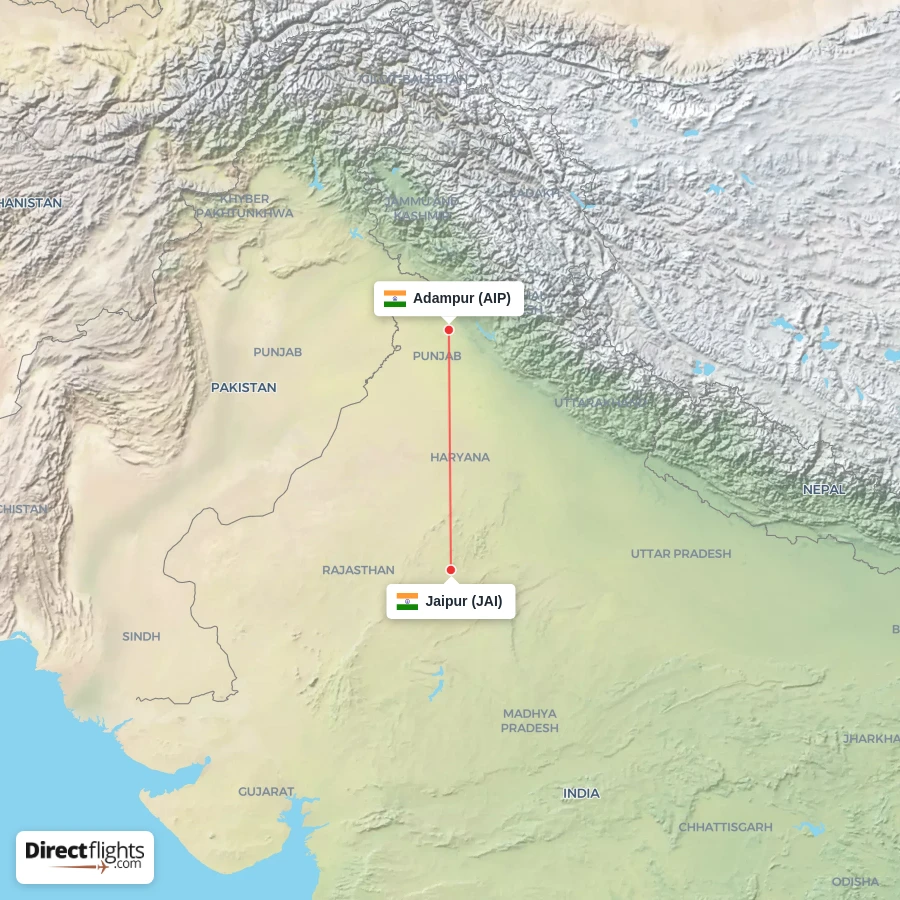 JAI - AIP route map