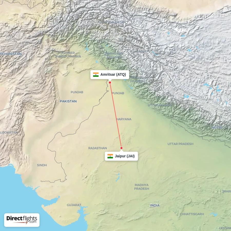 JAI - ATQ route map