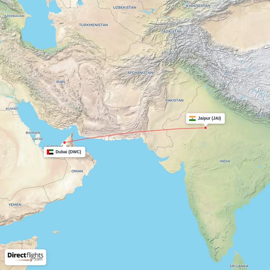 JAI - DWC route map