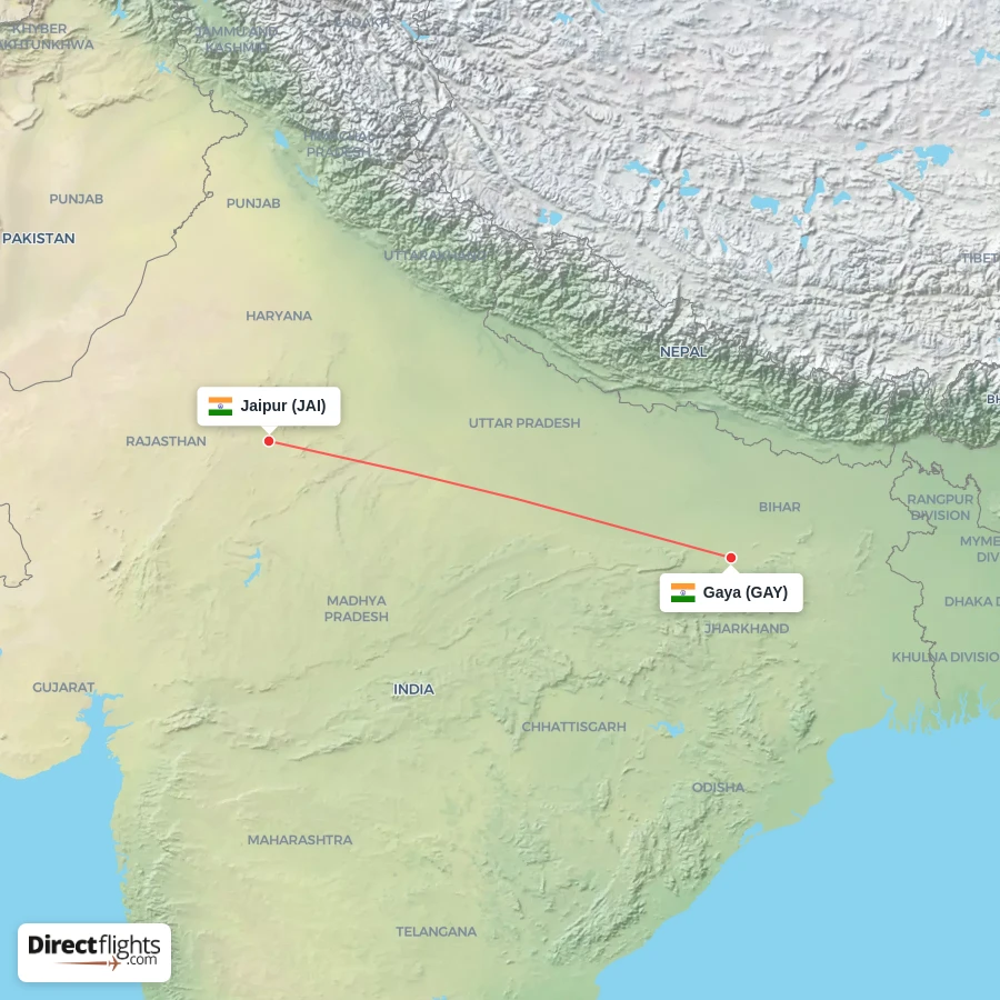JAI - GAY route map