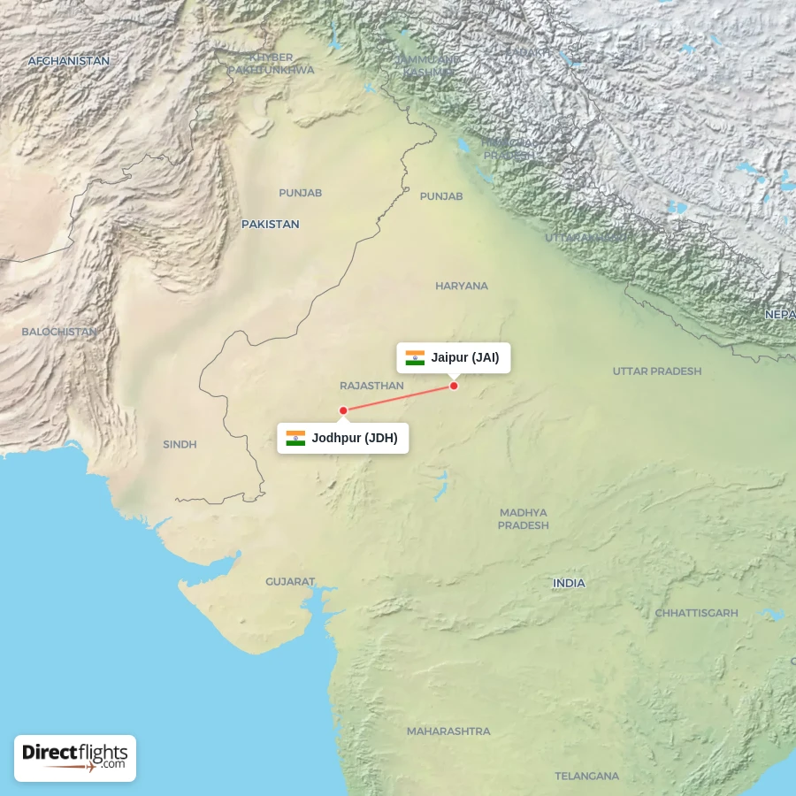 JAI - JDH route map
