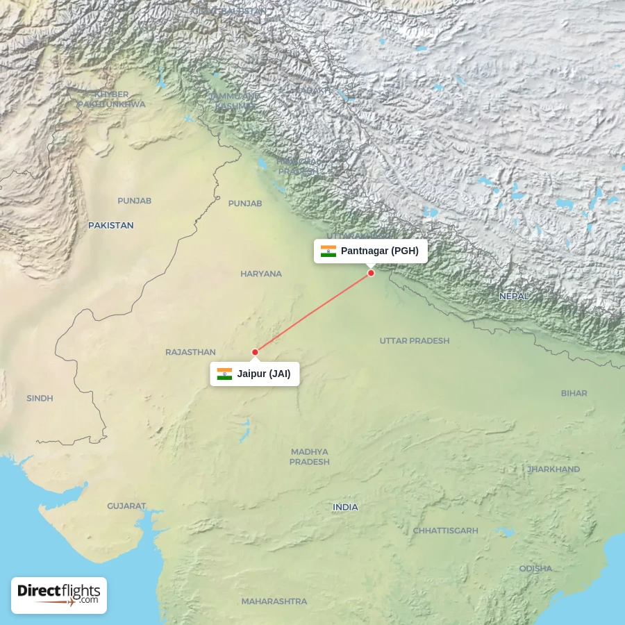 JAI - PGH route map