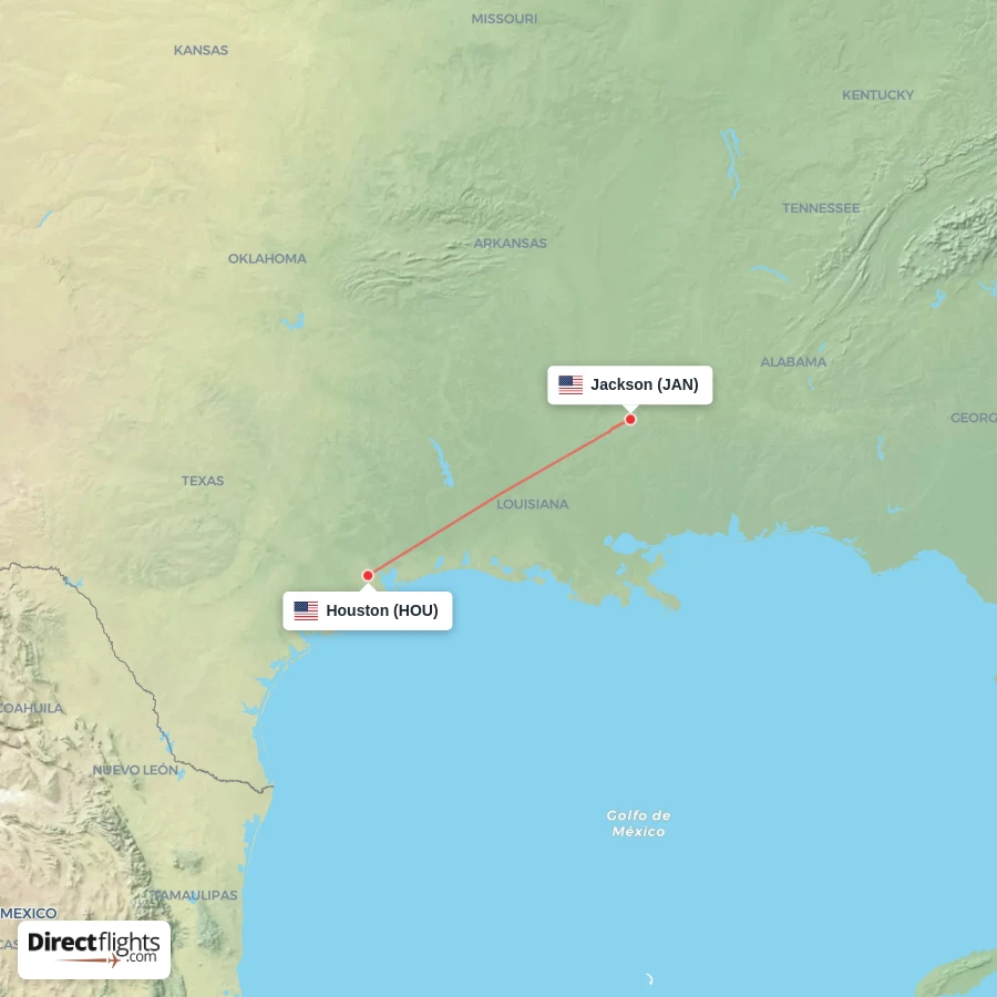 JAN - HOU route map