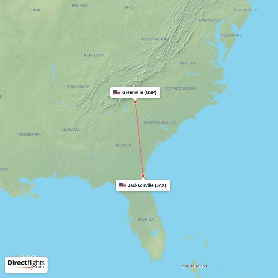JAX - GSP route map
