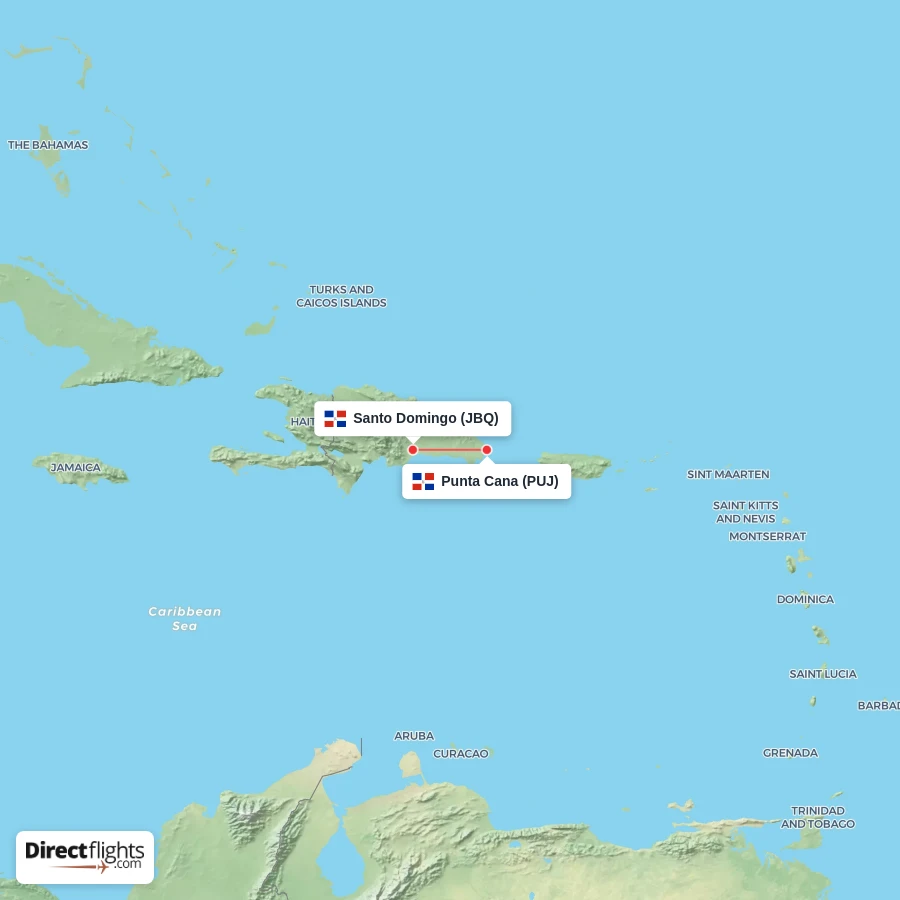 JBQ - PUJ route map