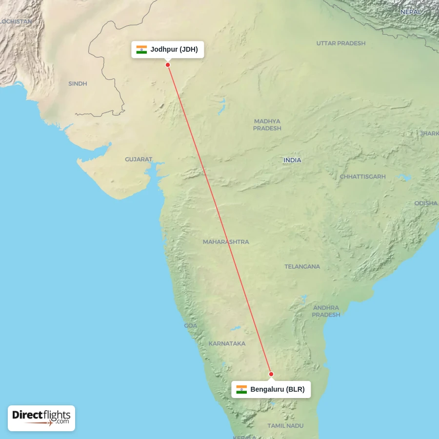 JDH - BLR route map