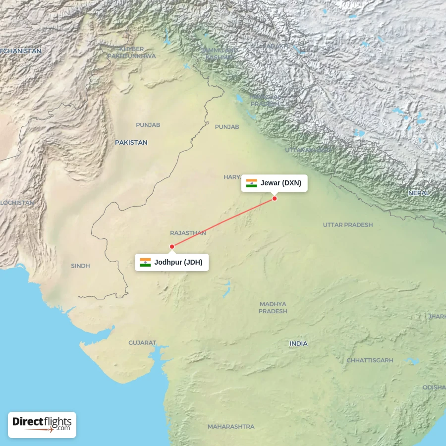 JDH - DXN route map