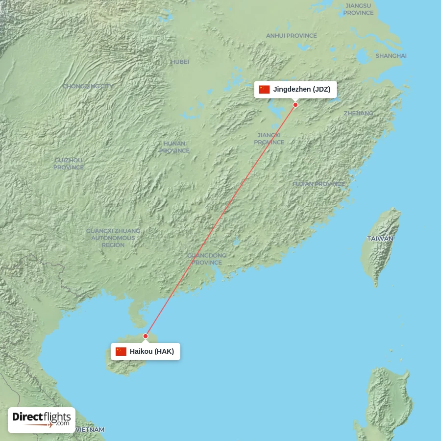 JDZ - HAK route map