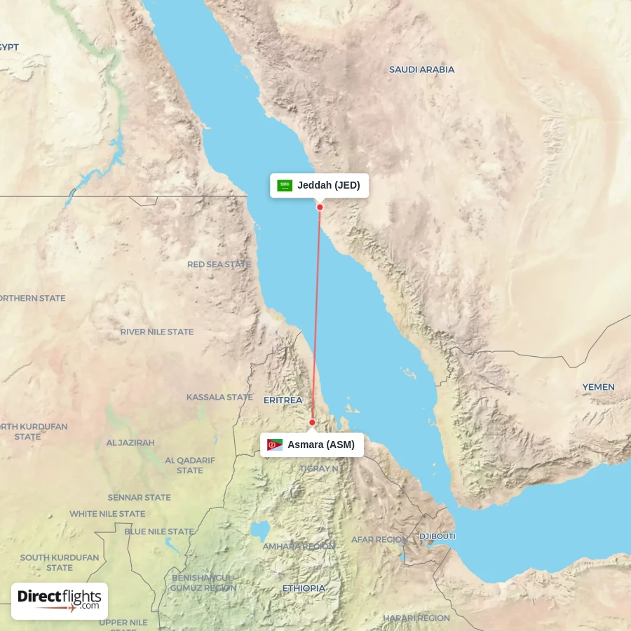 JED - ASM route map