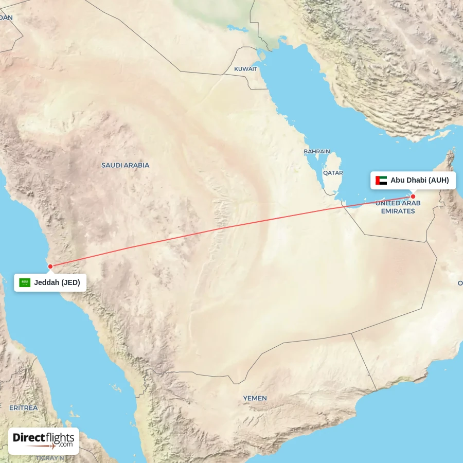 JED - AUH route map