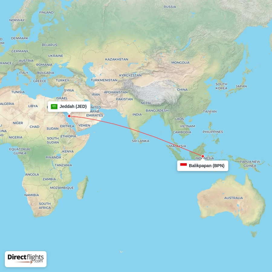 JED - BPN route map