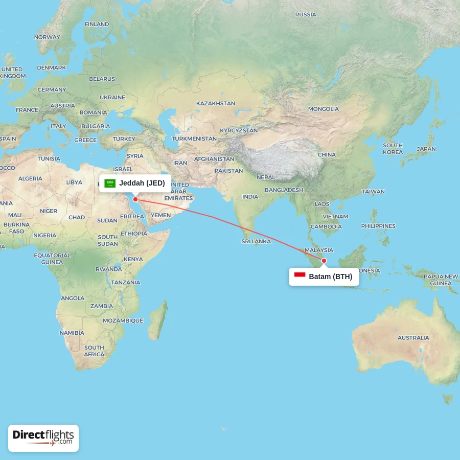 JED - BTH route map