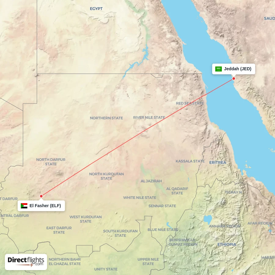 JED - ELF route map