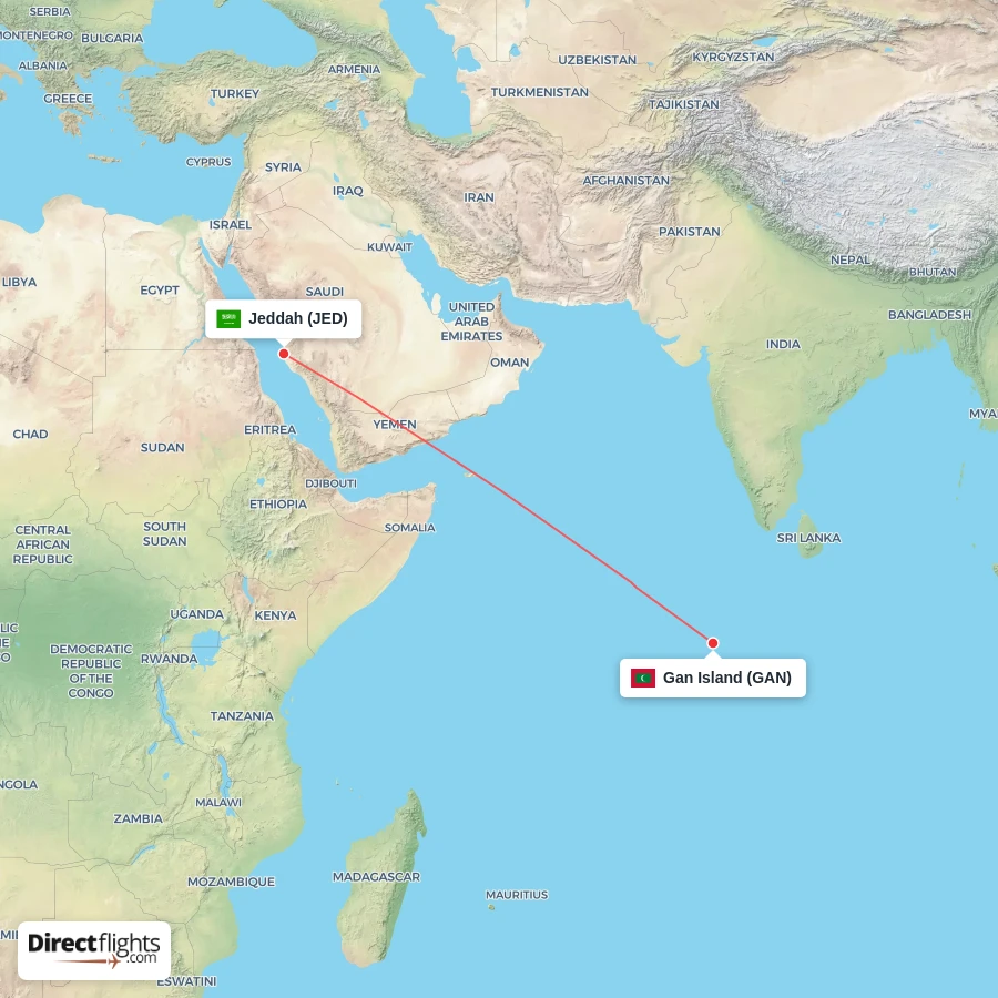 JED - GAN route map