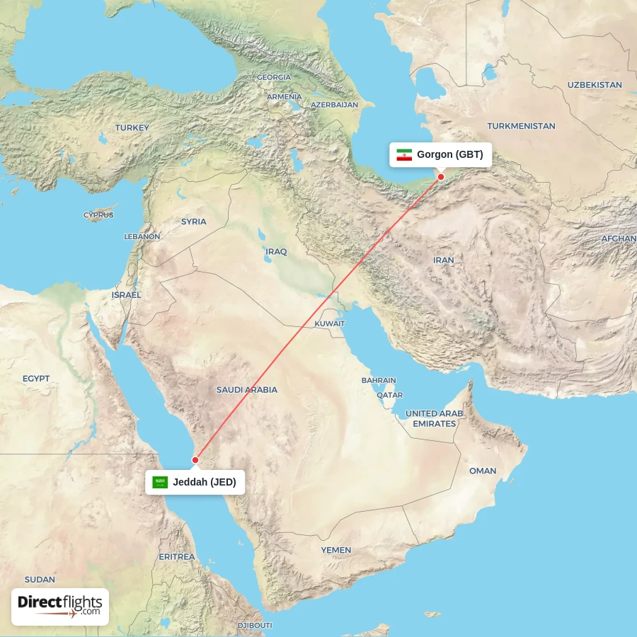 JED - GBT route map