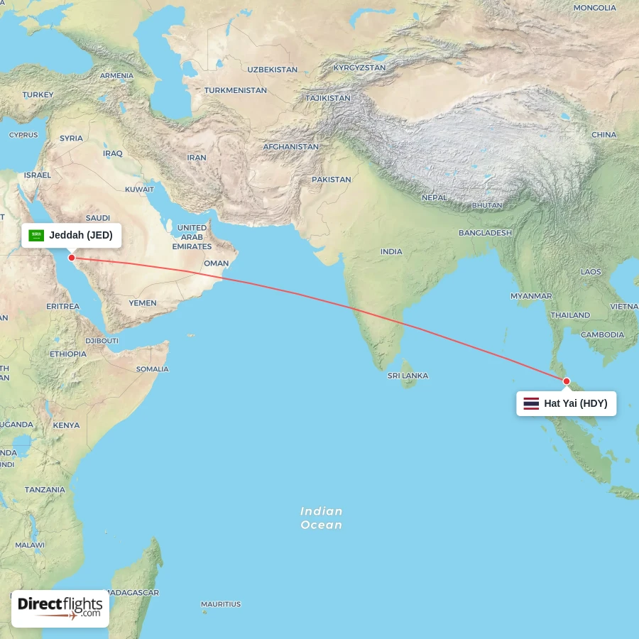 JED - HDY route map